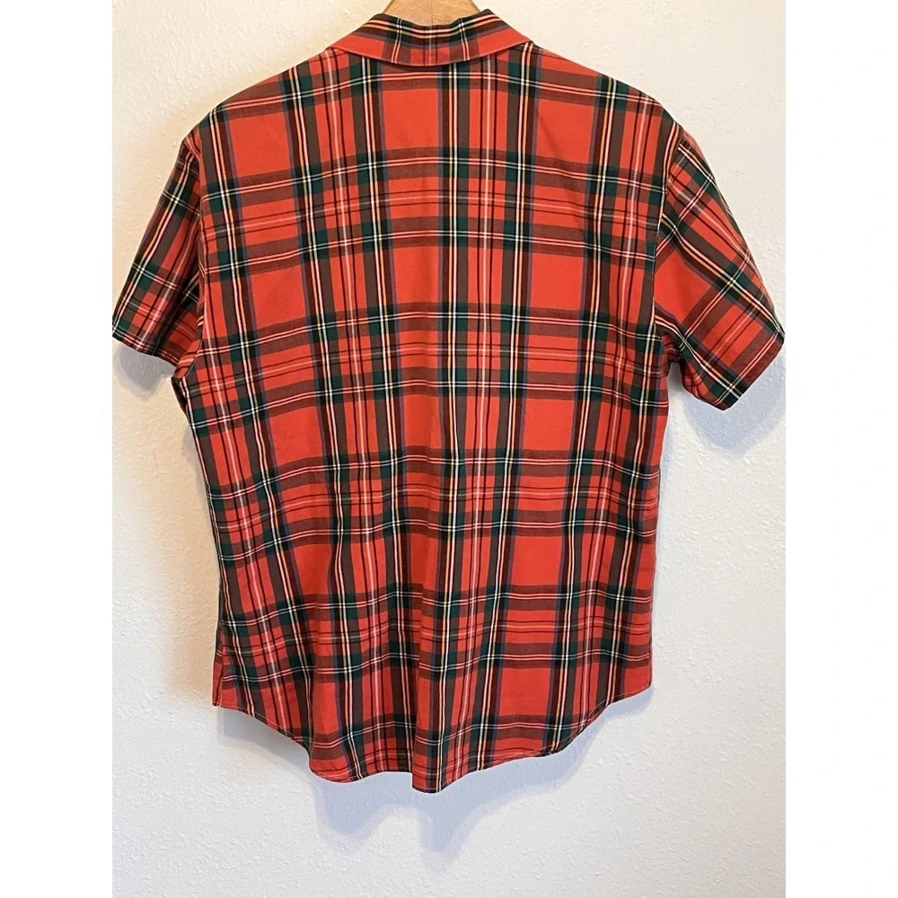 Vintage 90s Calvin‎ Klein Sport Women's Plaid Top Short Sleeve Button Up Small - Picture 6 of 6